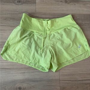 ASICS Women's Lime Green Running Shorts Medium